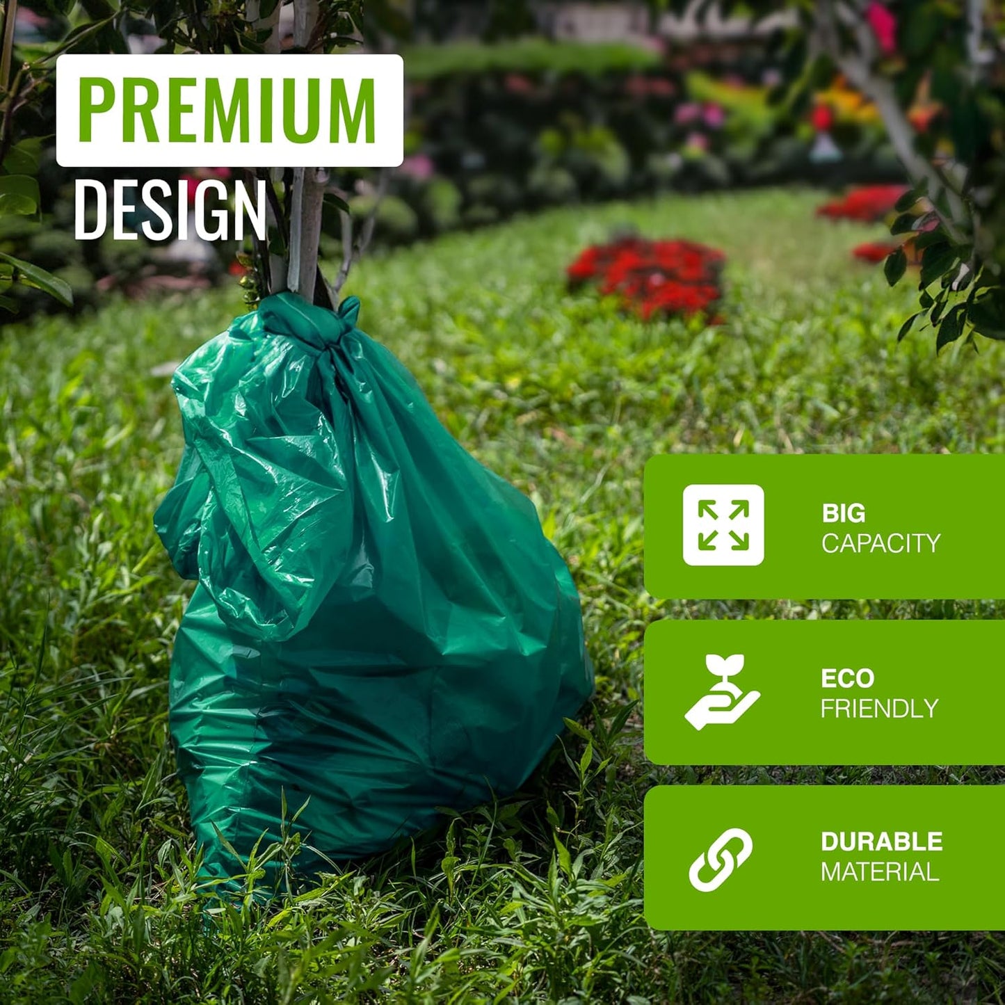 Ecobag 10 - Pack Extra Strong Heavy Duty Garden Sacks, 100L Recyclable Refuse Bags