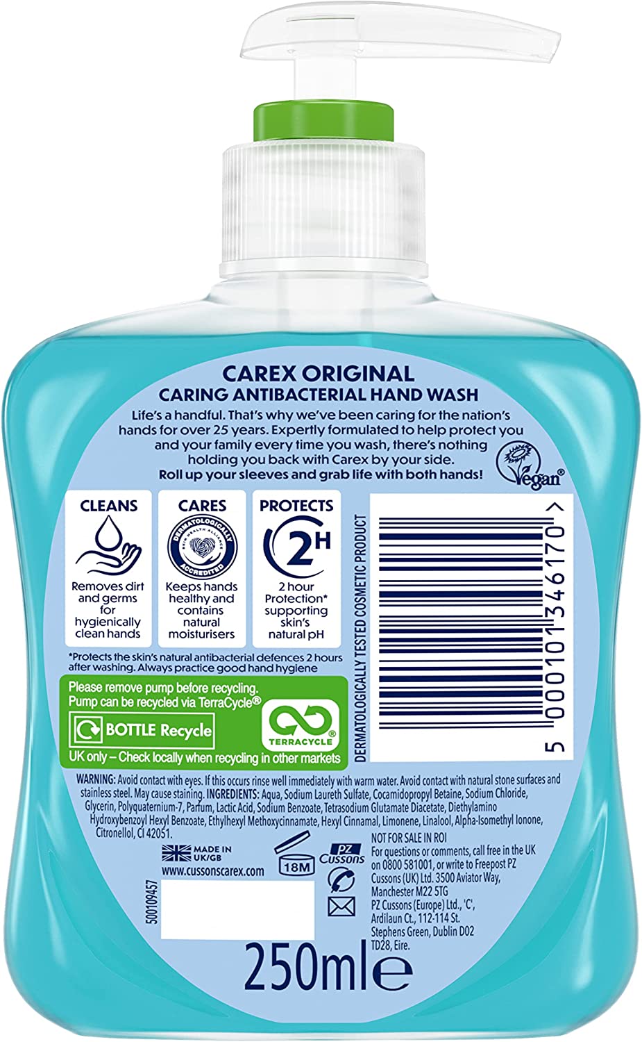 Carex Original Antibacterial Liquid Hand Wash 250ml KJEYS2502