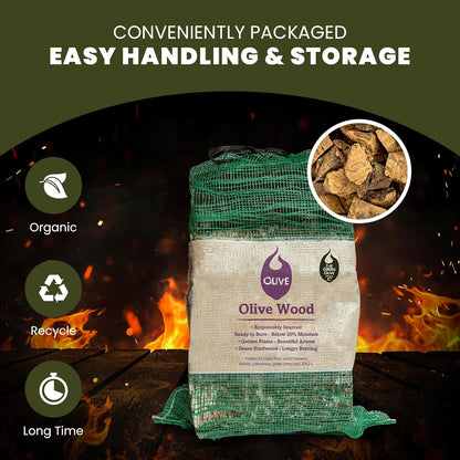 Green Olive Firewood Olive Hardwood Logs | 7.5kg Net | 20 Litre Pack