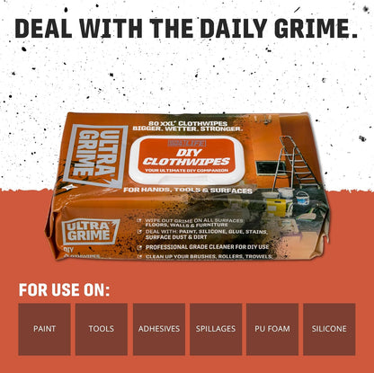 UltraGrime DIY Wipes XXL Heavy Duty 80 Thick Wipes
