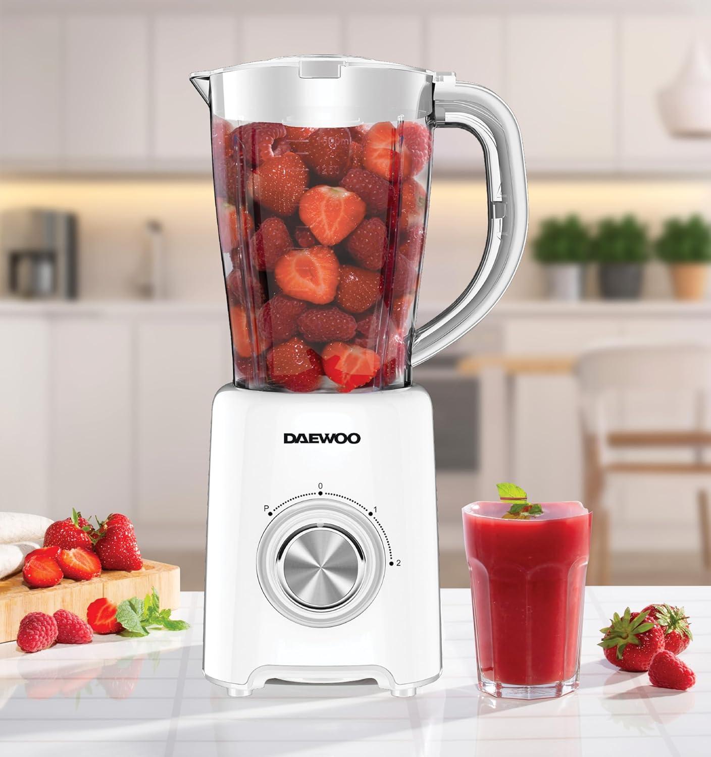 Daewoo Jug Blender with Coffee Grinder Attachment |  1500ml Capacity | 4 Speed | White