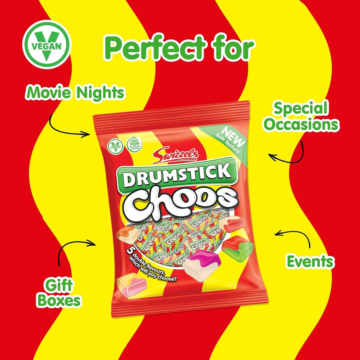 Swizzels Drumstick Choos 150g | Retro Drumstick Choos