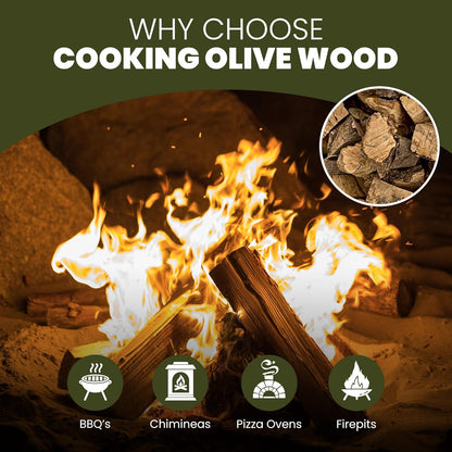 Green Olive Firewood Olive Hardwood Logs | 7.5kg Net | 20 Litre Pack