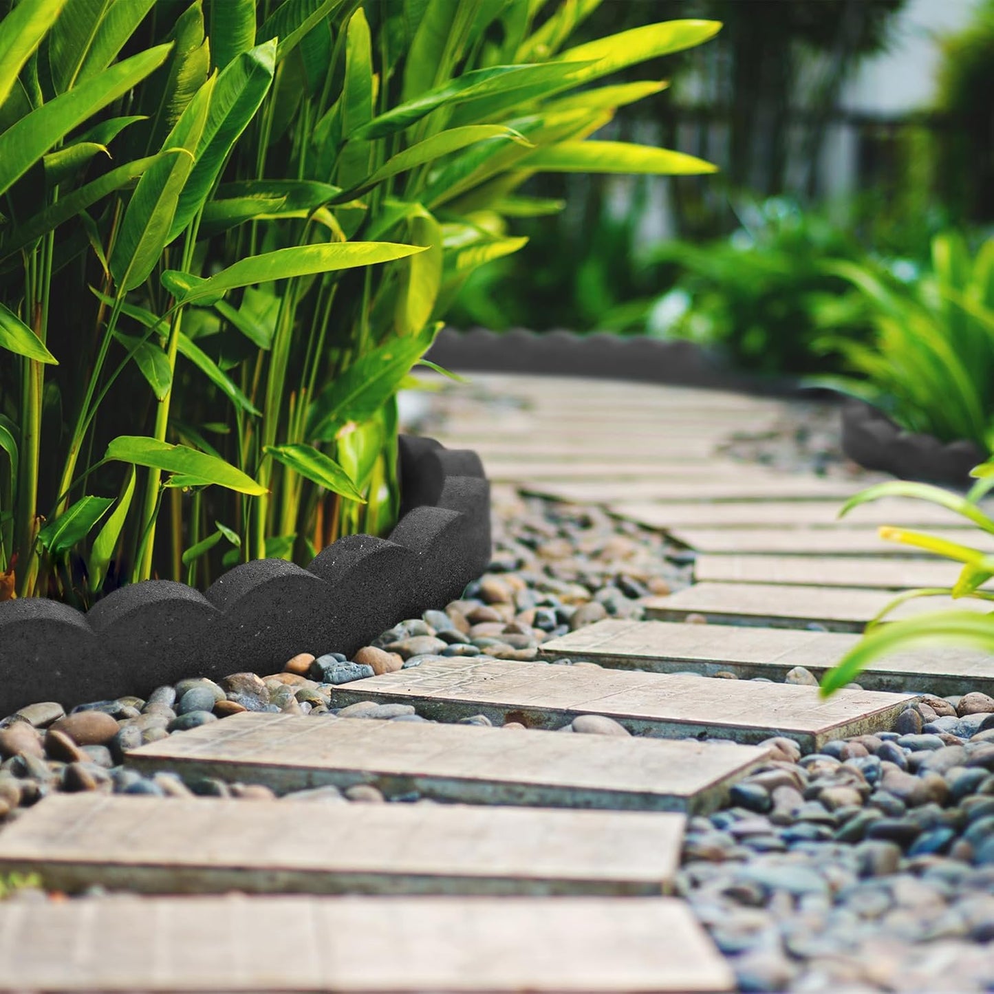 Primeur Recycled Eco Friendly Flexi Curve Scallop Border 1.2m (Grey)