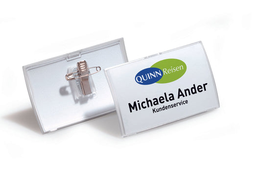 Durable Name Badge with Combi-Clip 40x75mm (Pack 25) 821119