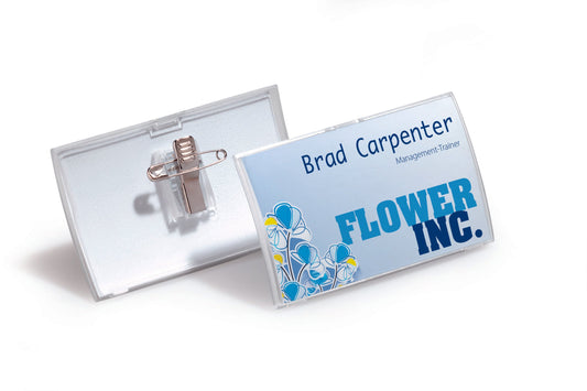 Durable Click-Fold Combi-Clip Name Badge 54x90mm (Pack 25) 821419