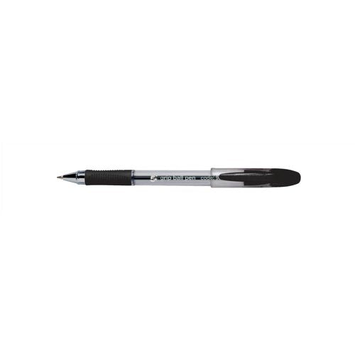 5 Star Rubber Grip Ball Pen Medium 1mm Tip 0.5mm Line Black (Pack of 12) 908323
