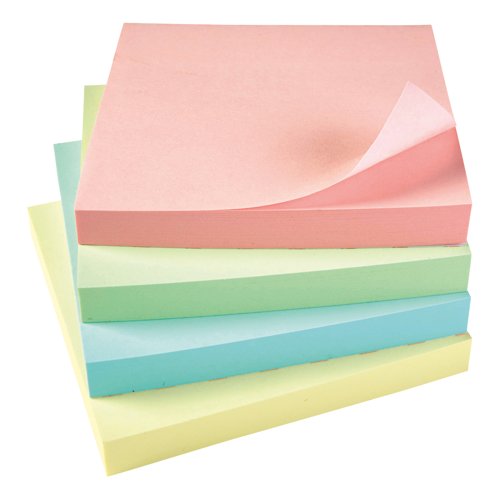 5 Star Re-Move Sticky Notes Repositionable 76x76mm Assorted Pastel (Pack of 12) 912955