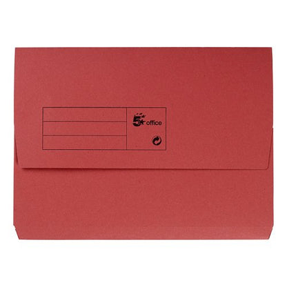 5 Star Recycled Half Flap Document Wallet A4 285gsm Capacity 32mm Red (Pack of 50) 913861