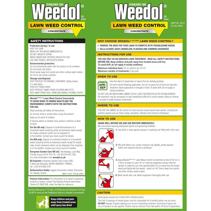 Weedol Lawn Weedkiller | Highly Concentrated | Kills Weeds Not Lawns | 1 Litre