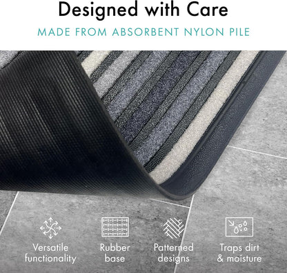 Scrape 'N' Sorb Premium Doormat |Welcome Grey | 45 x 60cm | Durable Nylon Pile