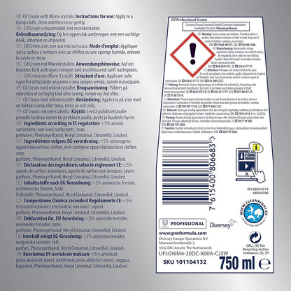 Cif Pro Formula Original Cream Cleanser 750ml | 6  Pack Bundle