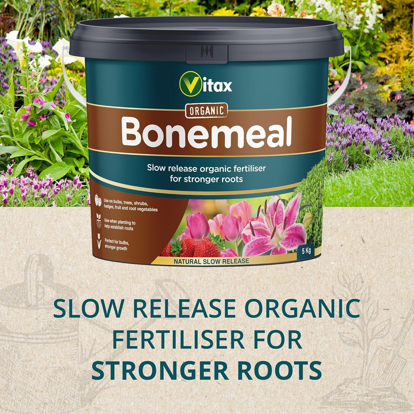 Vitax Bonemeal | Organic Fertiliser | Slow Release Formula | 5kg