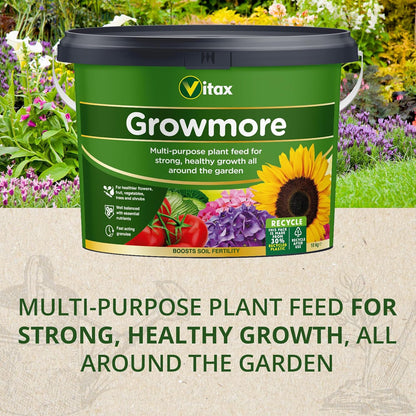 Vitax Growmore, General Purpose Fertiliser ,10Kg Tub