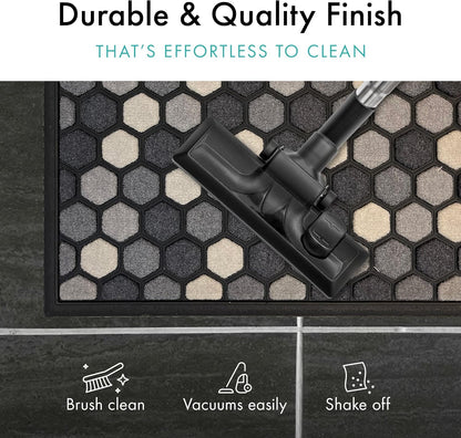 Scrape 'N' Sorb Premium Doormat | Honeycomb | 40 x 60cm | Durable Nylon Pile