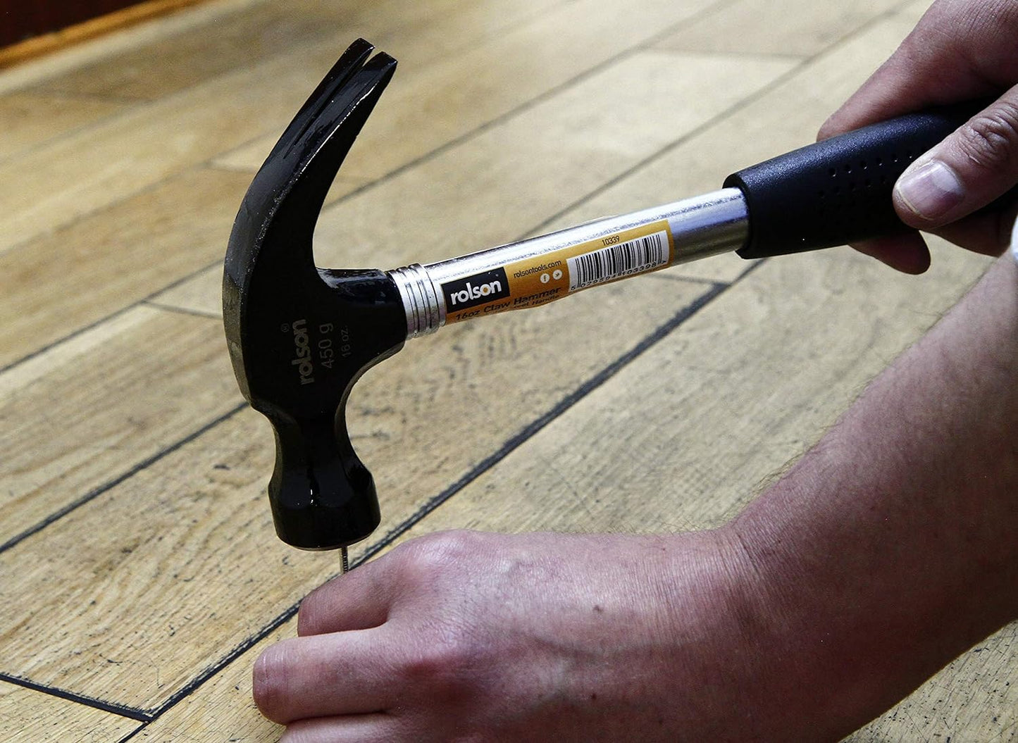 Rolson 10339 16 oz Claw Hammer Tubular Steel, Silver Black