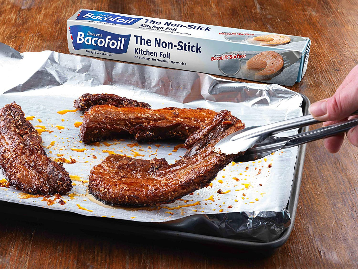 Bacofoil Kitchen, Non-stick Kitchen Foil 300mm x 5m (3 Pack Bundle)