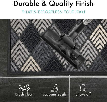 Scrape Sorb Premium Doormat | Diamond Grey | 45 x 75cm | Durable Nylon Pile
