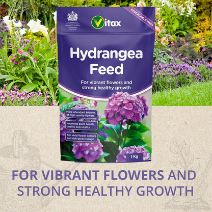 Vitax Hydrangea Feed | Added Magnesium and Iron | Reasealable Pouch 1kg