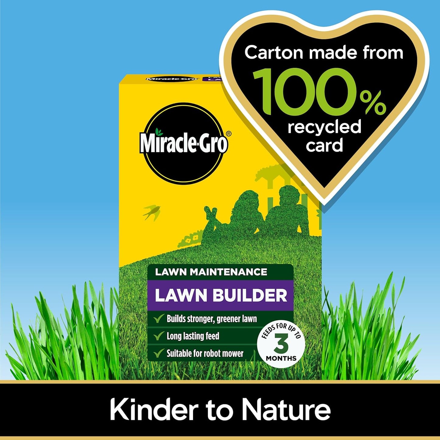 Miracle-Gro  Lawn Builder Feed | Stronger & Greener Lawns | 200m2 Feed 3 Months