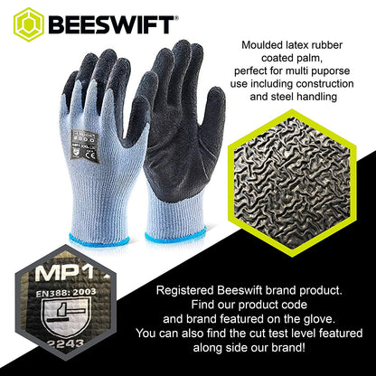 Beeswift MP1BL Multi Purpose Latex Gloves All Sizes {10 Pack} - UK BUSINESS SUPPLIES