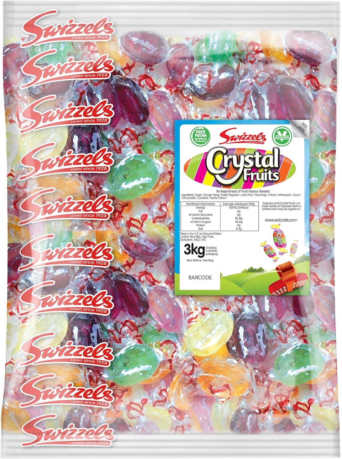 Swizzels Crystal Fruits 3kg | Bulk Bag Boiled Fruit Sweets