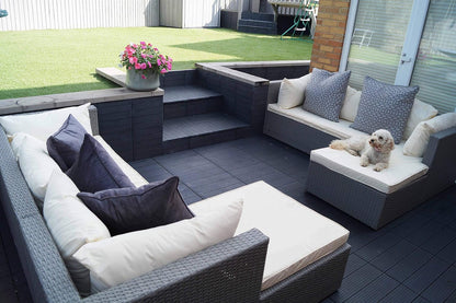 Eco Garden Clip Lock Deck Tile | Graphite Grey | 30x30cm | 6 Tiles Per Pack