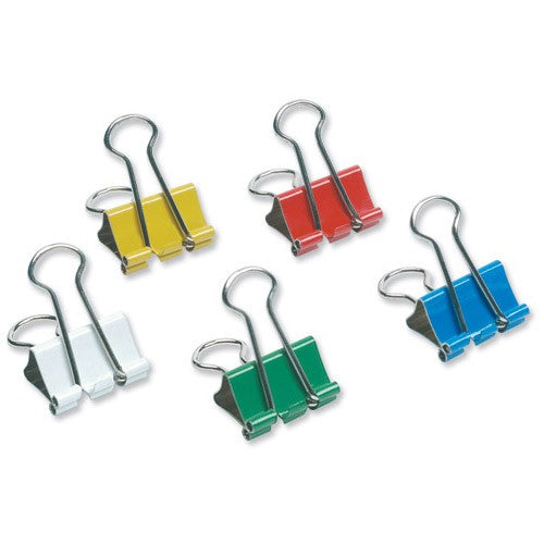 Belgravia Stationery Foldback Clips 19mm Assorted Pack 50 - UK BUSINESS SUPPLIES