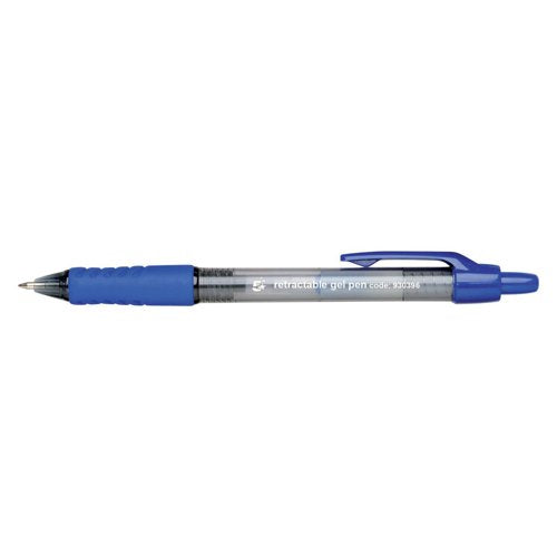 5 Star Retractable Gel Rollerball 0.7mm Tip 0.4mm Line Blue (Pack of 12) 930396