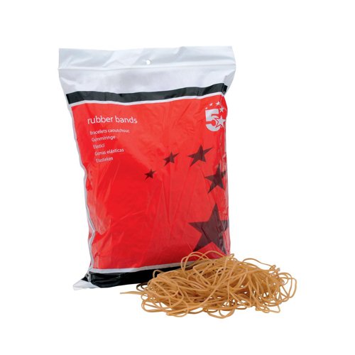 5 Star Rubber Bands No24 152x1.5mm Approx 800 Bands Bag 454g 935428