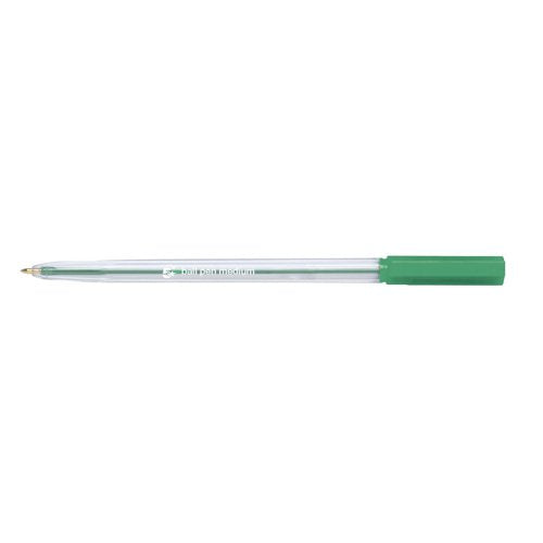 5 Star Ball Pen Medium 1mm Tip 0.7mm Line Clear Barrel Green (Pack of 20) 939915