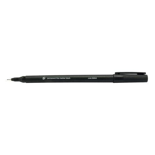 5 Star Permanent Marker Fine Tip 0.5mm Line Black (Pack of 10) 939949