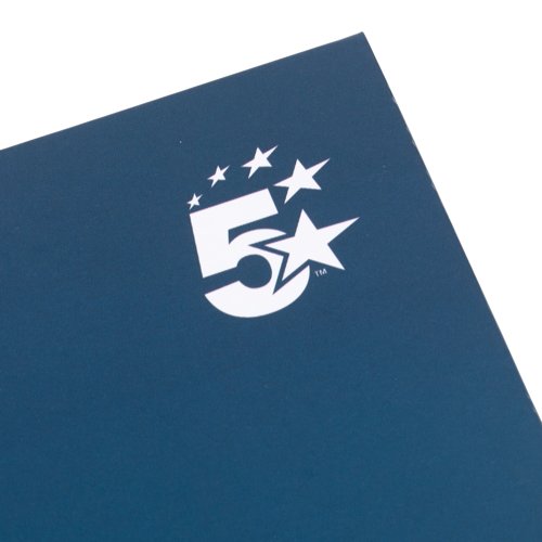 5 Star Wirebound Hardback Notebook Ruled A4 140 Page Indigo (Pack of 5) 943482