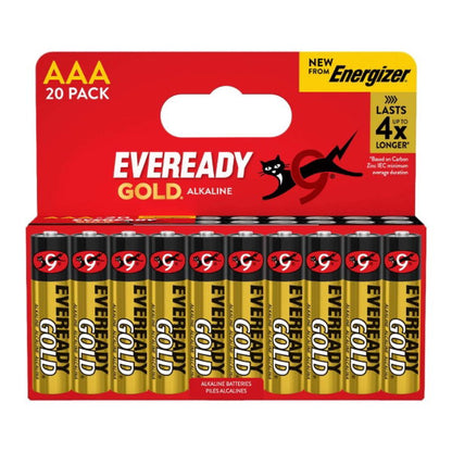 Eveready AAA Alkaline Gold | 4 x Extra Life | 20 Pack