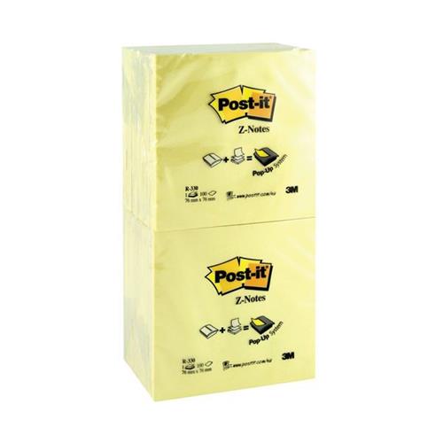 Post-it Z-Notes Canary Yellow 76x76mm 90 Sheet (Pack of 12) R330YE