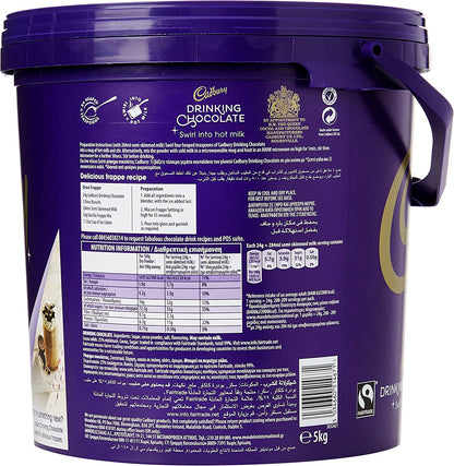 Cadbury Instant Drinking Chocolate 5kg Add Milk, Fairtrade.