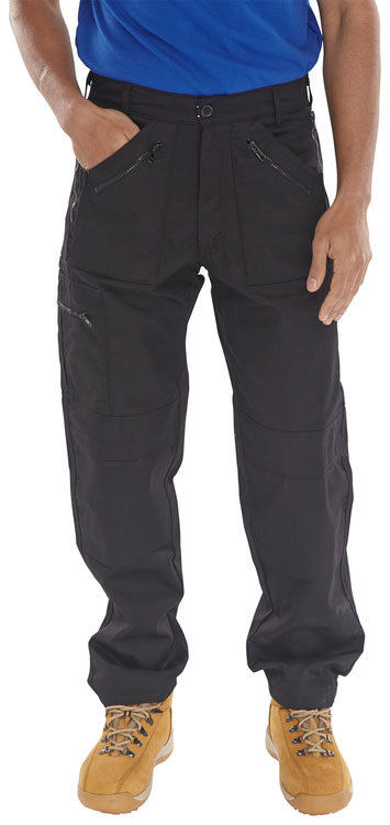 Beeswift Workwear Black Action Work Trousers 30" Short