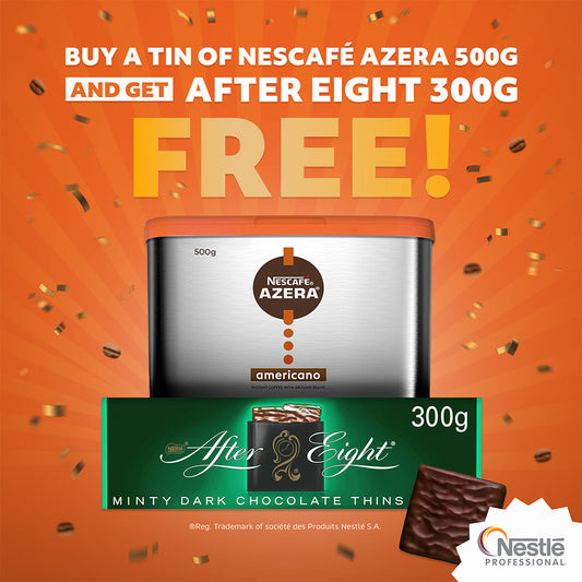 Nescafe Azera Americano Finely Ground Instant Coffee 500g (FREE After Eights Dark Mint Chocolate Thins 300g)