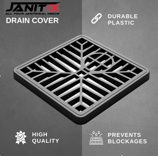Janit-X Square Drain Covers Outdoor Drainage Channel | PVC Plastic Grid Cover | 15cm