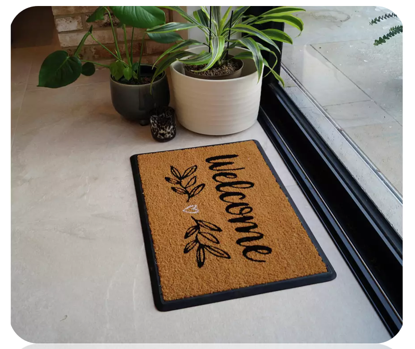 Mighty Mats Rubber Welcome Spring Cut Pile Doormat - 40x60cm