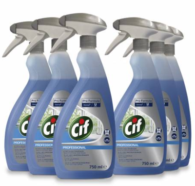 Cif Pro Formula Glass & Multi Surface Cleaner 750ml, Streak free.