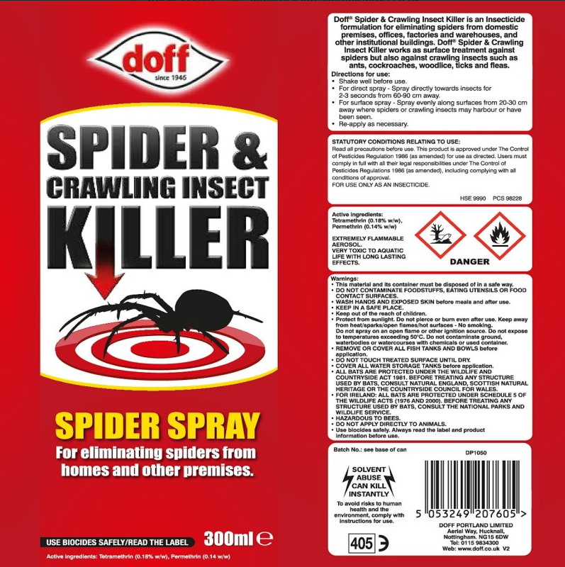 Doff Spider & Crawling Insect Killer 300ml - UK BUSINESS SUPPLIES