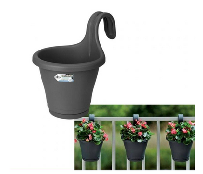 Elho Corsica Easy Hanger Single Grey Planter