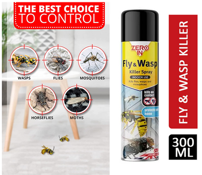 Zero In Fly & Wasp Killer Spray 300ml - UK BUSINESS SUPPLIES