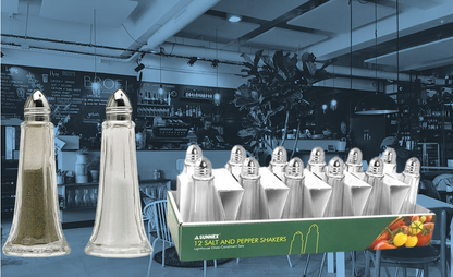 Lighthouse Glass Salt & Pepper Condiment Sets Cafe Restaurant Canteen Home