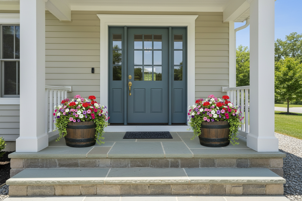 Fixtures Half Barrel Cask Planter Brown 40cm x 27cm.