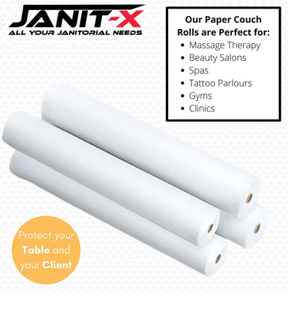 Janit-X 20 Inch White 2 Ply Hygiene Couch Roll Individually Wrapped for Hygiene