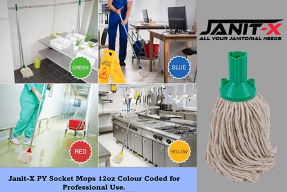 Janit-X PY Smooth Socket Mop 12oz Green {CHSA Approved}