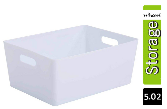Wham White Rectangular Studio Basket 5.02 11.5 Litre - UK BUSINESS SUPPLIES