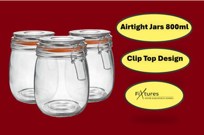 Fixtures Cliptop Glass Preserving Jar 800ml